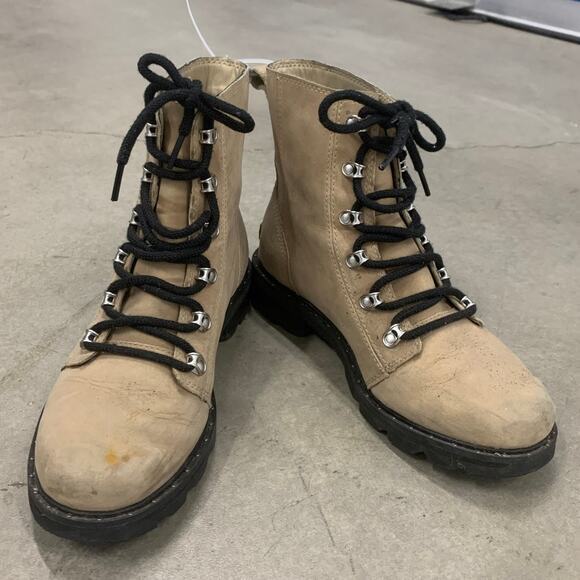 Sorel Lennox Lace Suede Tan Combat Boots NL 3701-251 Women's Size‎ US 9 - Picture 5 of 13